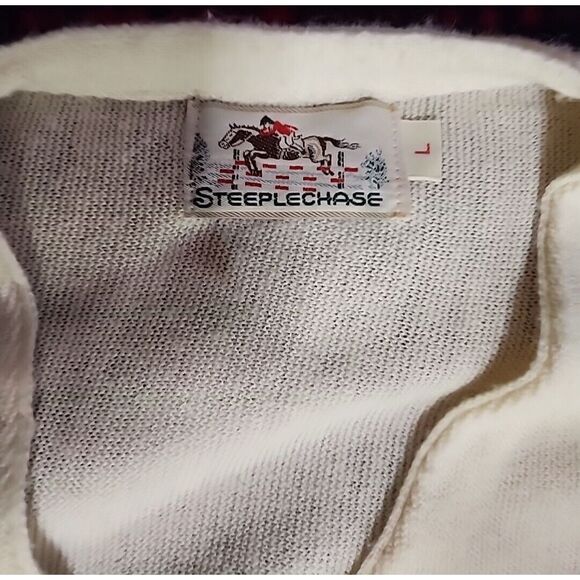 Vintage Steeple Chase Tan V Neck Orlon Cardigan Sweater‎ Made In USA Men's Large - Picture 4 of 16